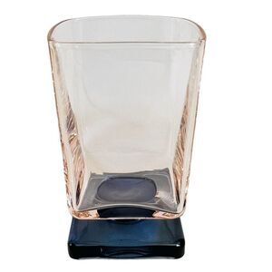 Vintage Cristal D'Arques Disaronno Amaretto  Pink Blue Square Base Glass 1970s